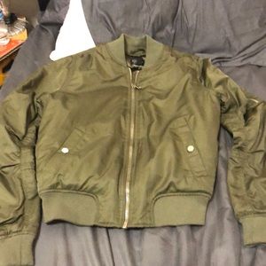 Navy green bomber jacket